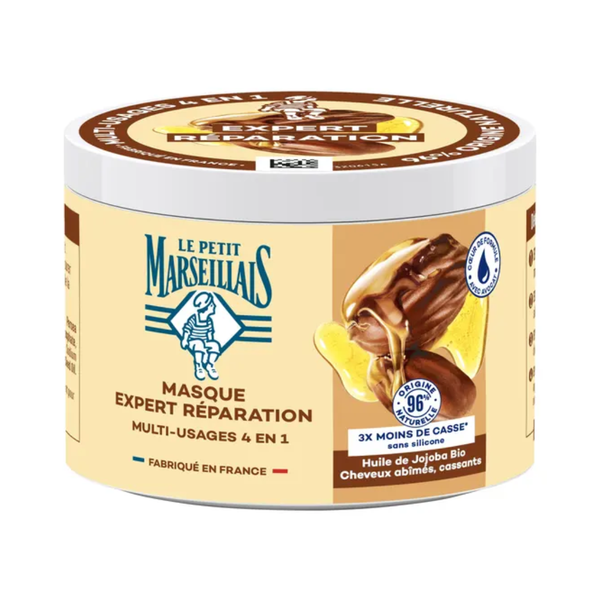 LE PETIT MARSEILLAIS Masque Soin Capillaire Réparation Intense Multi-Usage Huile de Jojoba 4en1 370ml