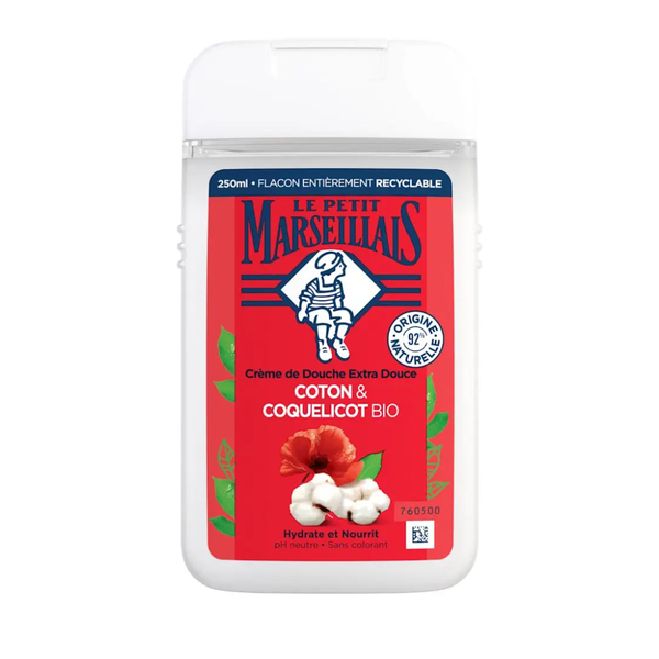 Crème de Douche Extra Douce Coton & Coquelicot BIO 250ml